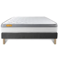 SeptnuitsMatelas sommier gris Memo Zen Mousse a memoire de forme 5 zones de confort MAXI epaisseur