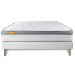 SeptnuitsMatelas sommier kit blanc Memo Zen Mousse a memoire de forme MAXI epaisseur