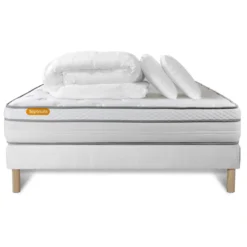 SeptnuitsPack matelas sommier Ressorts ensaches memoire de forme 5 zones de confort MAXI epaisseur