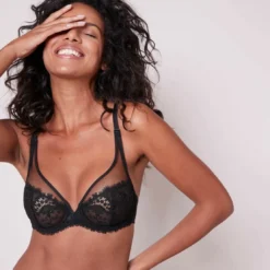 Simone PérèleSoutien-gorge armatures décolleté plongeant noir- Wish