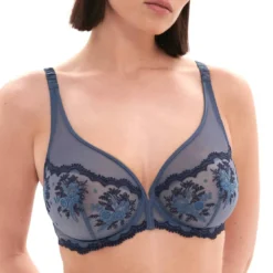 Simone PérèleSoutien-gorge emboitant décolleté plongeant bleu- INTRIGUE