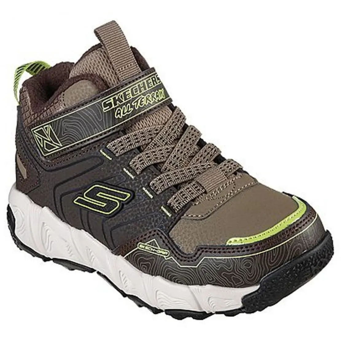SkechersBasket Montante pour Enfant- Velocitrek - Combex - Verte en cuir