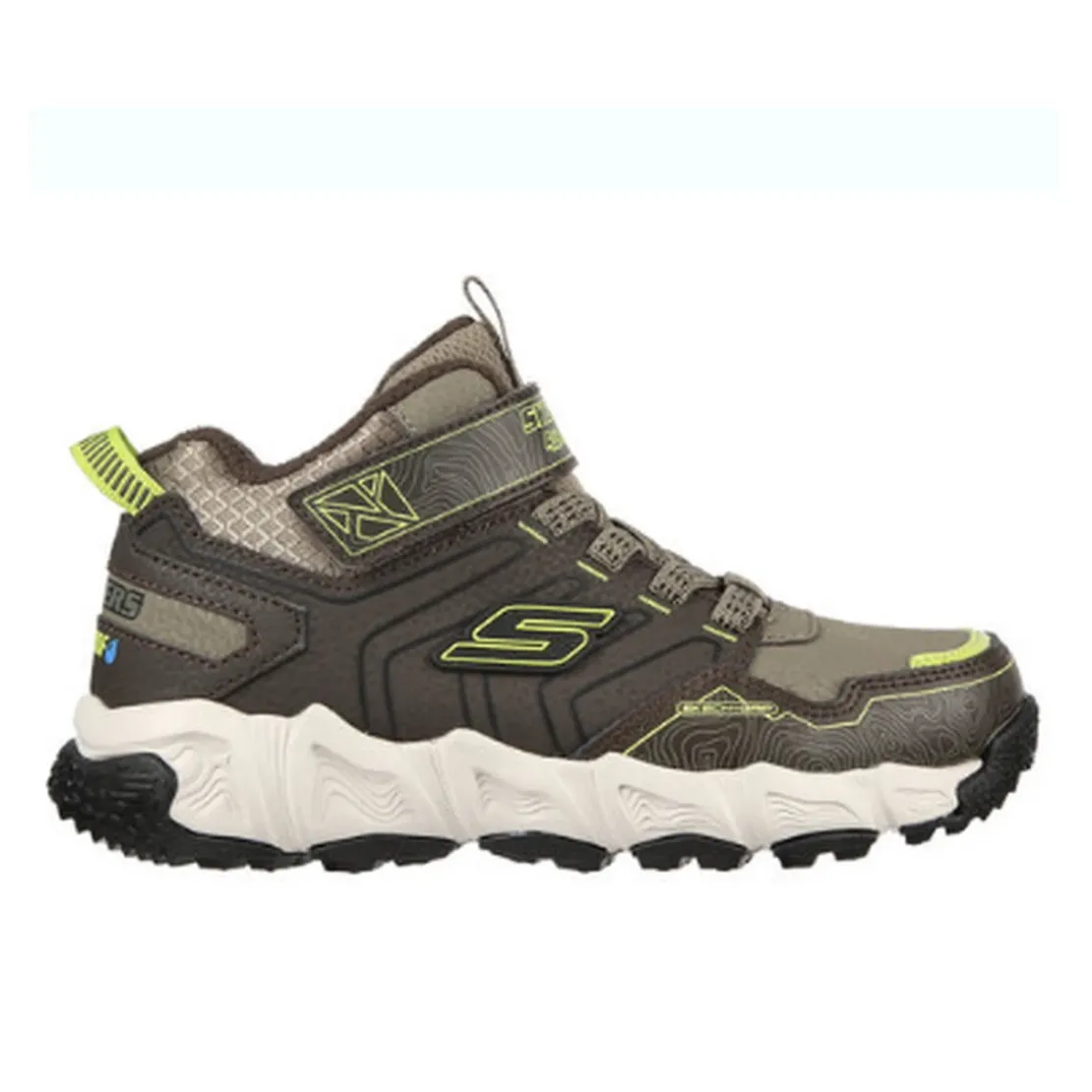 SkechersBasket Montante pour Enfant- Velocitrek - Combex - Verte en cuir