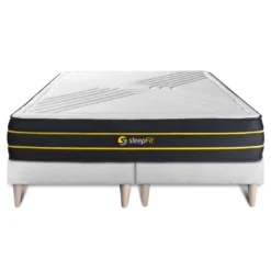 SleepfitEnsemble double sommier matelas ULTRA micro ressorts ensaches et memoire de forme