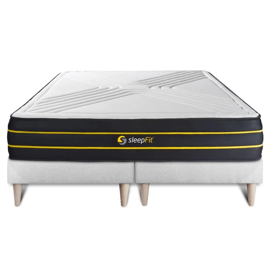 SleepfitEnsemble double sommier matelas ULTRA micro ressorts ensaches et memoire de forme