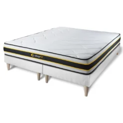 SleepfitEnsemble double sommier matelas FLEXY ressorts ensaches et memoire de forme