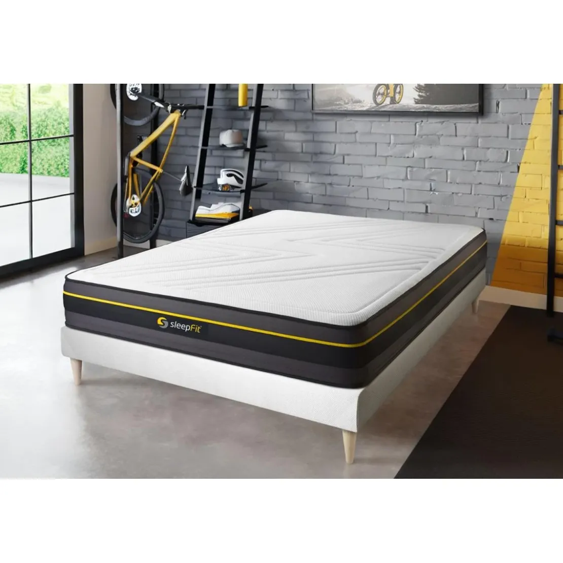 SleepfitEnsemble matelas ACTIVE sommier kit blanc