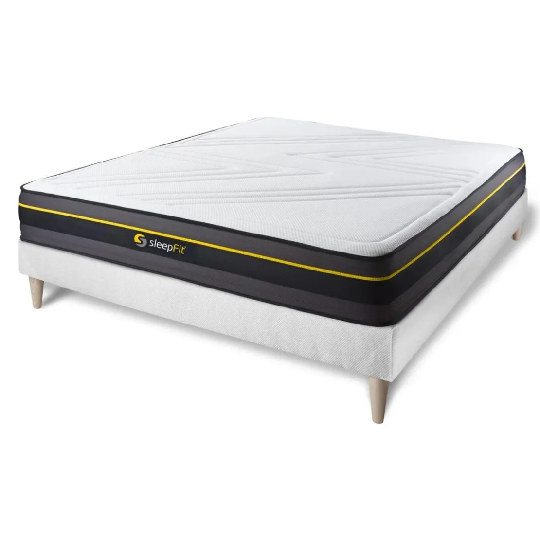 SleepfitEnsemble matelas ACTIVE sommier kit blanc