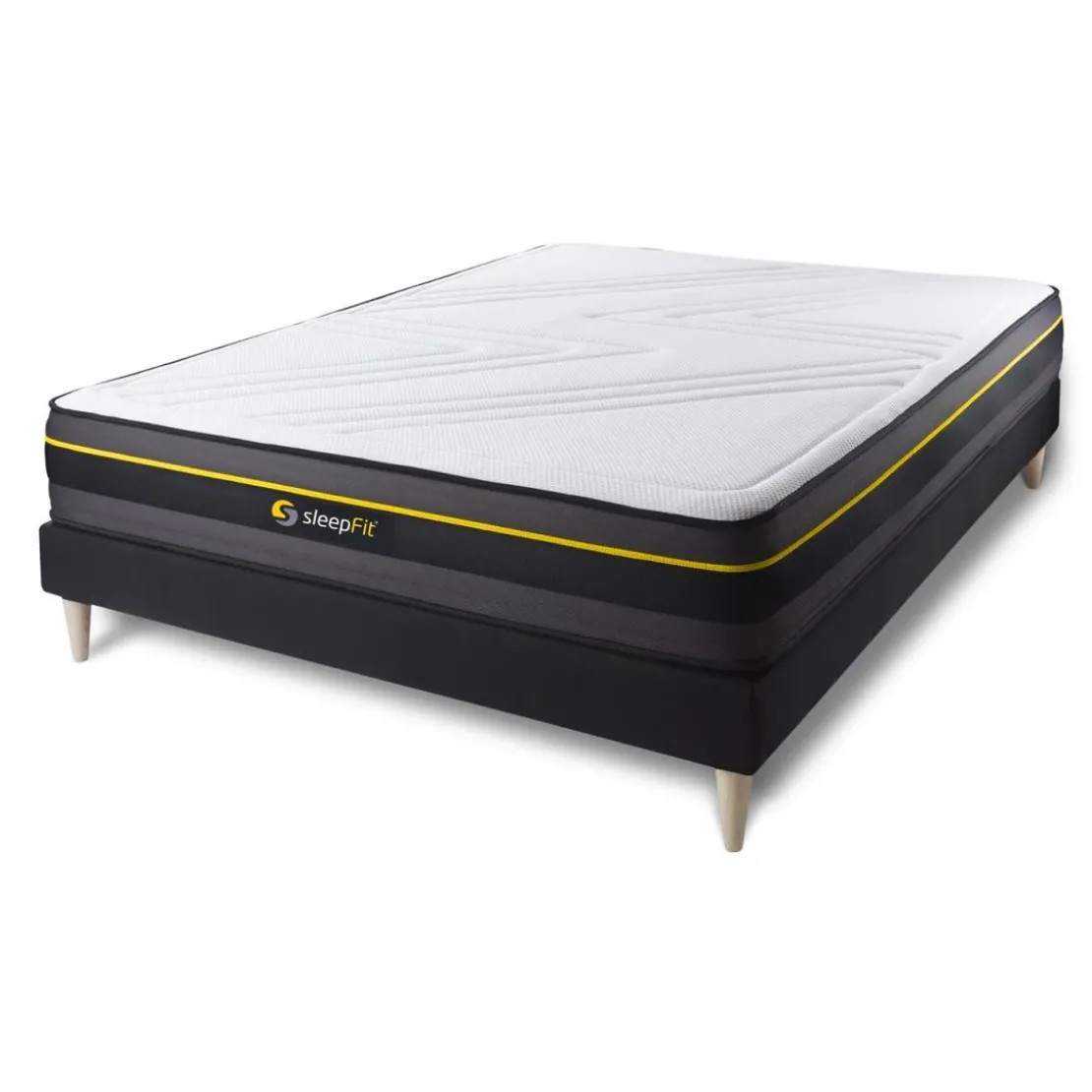 SleepfitEnsemble matelas ACTIVE sommier kit noir