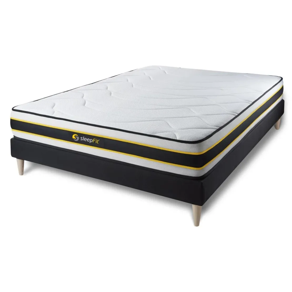 SleepfitEnsemble matelas FLEXY sommier kit noir