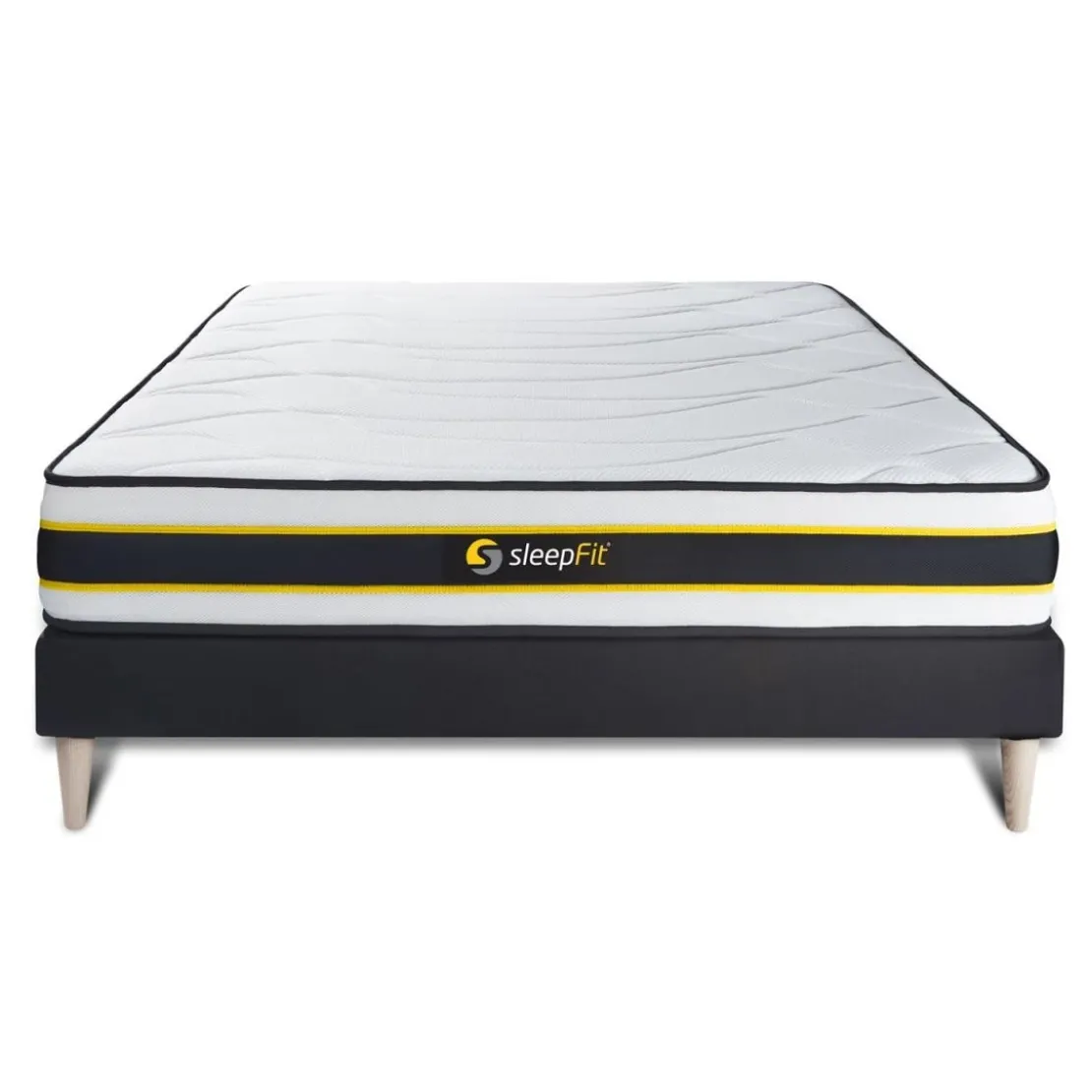 SleepfitEnsemble matelas FLEXY sommier kit noir