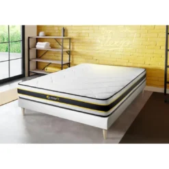 SleepfitEnsemble sommier matelas FLEXY ressorts ensaches et memoire de forme