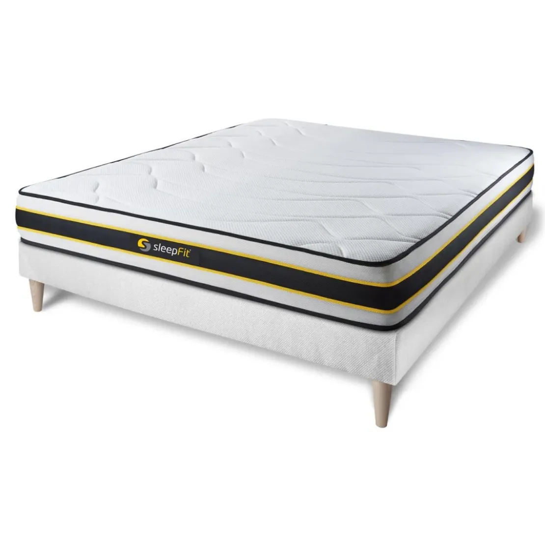SleepfitEnsemble sommier matelas FLEXY ressorts ensaches et memoire de forme