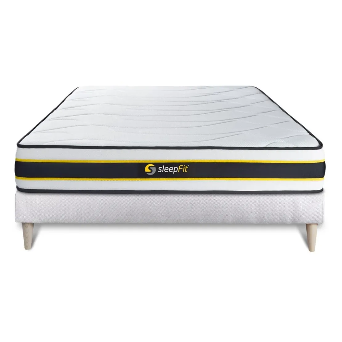 SleepfitEnsemble sommier matelas FLEXY ressorts ensaches et memoire de forme