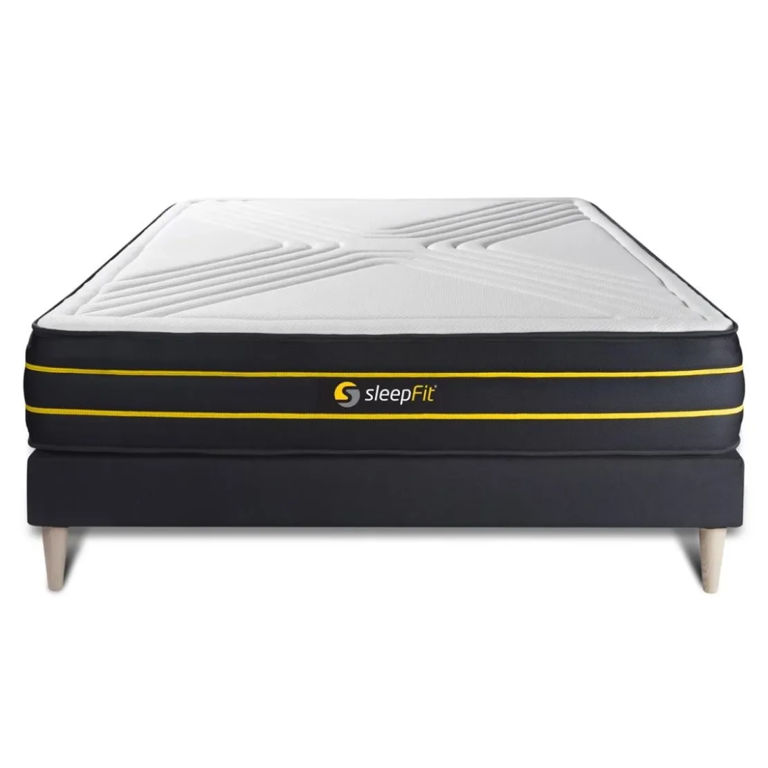 SleepfitEnsemble sommier matelas micro ressorts ensaches et memoire de forme