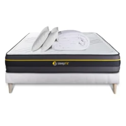 SleepfitPack matelas ACTIVE sommier blanc Couette et 2 oreillers