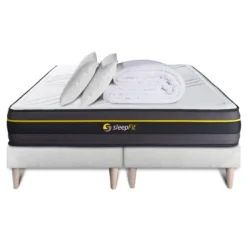 SleepfitPack matelas ACTIVEdouble sommiers blanc Couette et 2 oreillers