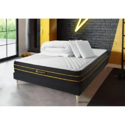 SleepfitPack matelas ULTRA sommier noirCouette 2 oreillers
