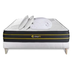 SleepfitPack matelas ULTRA sommier blancCouette 2 oreillers