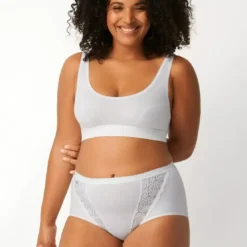 SloggiCulotte taille haute blanche sloggi Chic Maxi WHITE en coton- Chic