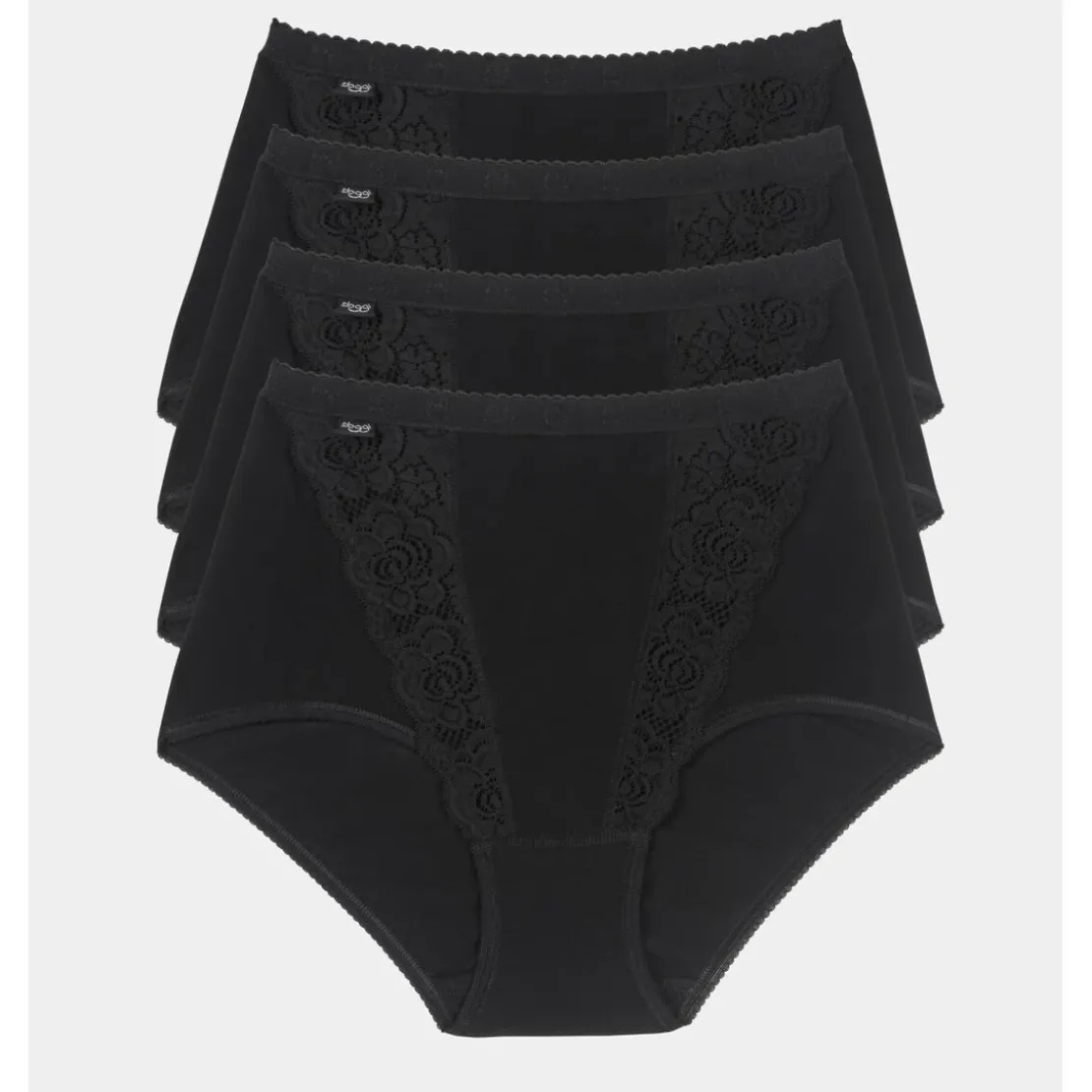 SloggiLot de 4 culottes hautes - Noir Sloggi en coton- Chic