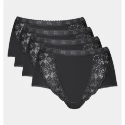 SloggiLot de 4 culottes hautes - Noir Sloggi en coton- Chic