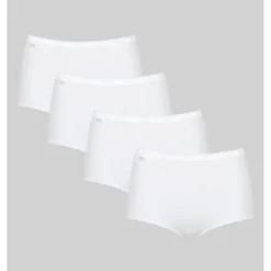 SloggiLot de 4 culottes hautes - Blanc Sloggi en coton- Basic