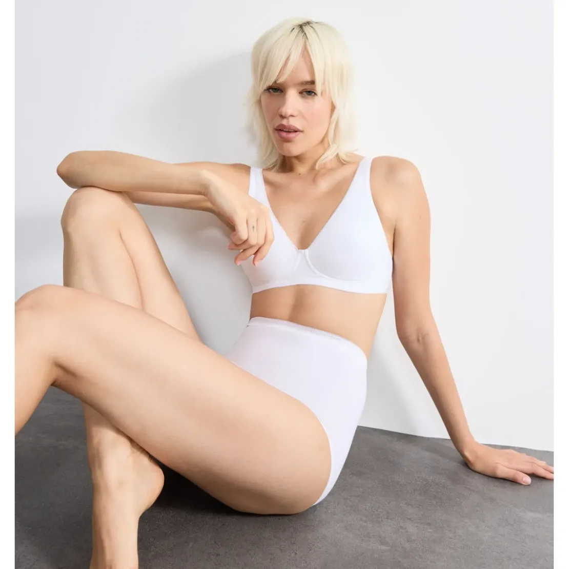 SloggiLot de 4 culottes hautes - Blanc Sloggi en coton- Basic