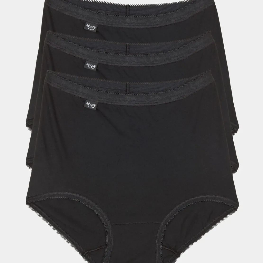 SloggiLot de 3 culottes taille haute noires en coton- Basic