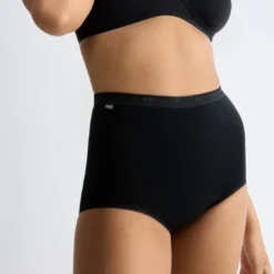 SloggiLot de 3 culottes taille haute noires en coton- Basic