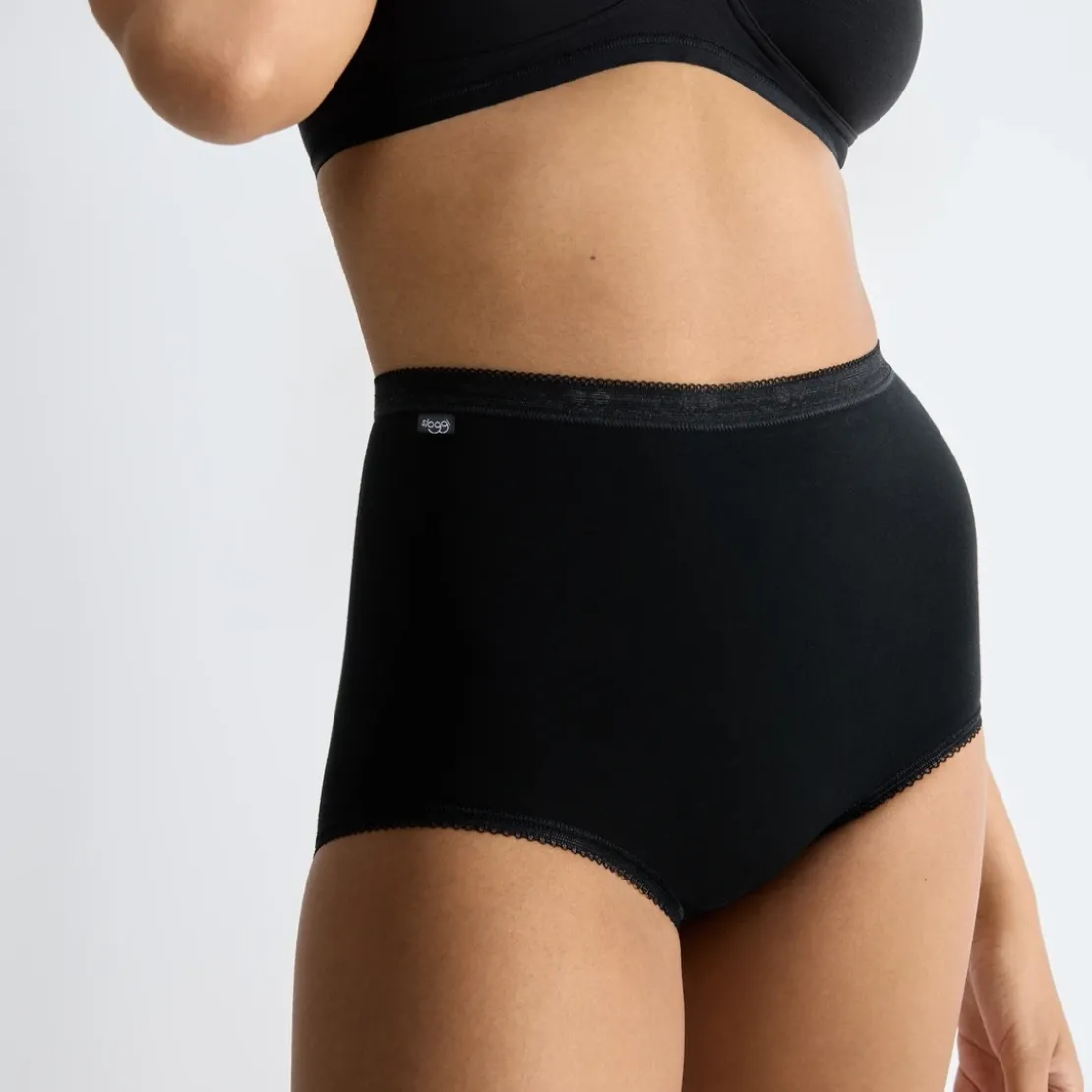SloggiLot de 3 culottes taille haute noires en coton- Basic