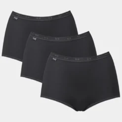 SloggiLot de 3 culottes taille haute noires en coton- Basic