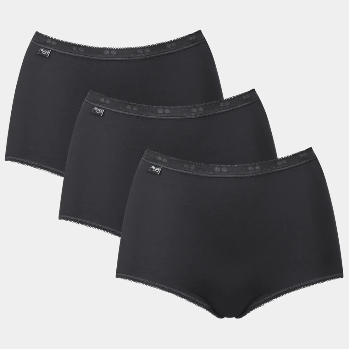 SloggiLot de 3 culottes taille haute noires en coton- Basic