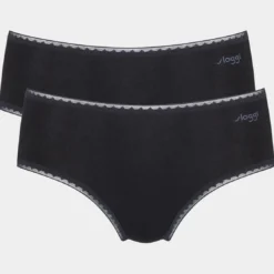 SloggiLot de 2 slips midi Noir sloggi GO Midi C2P BLACK en coton- GO