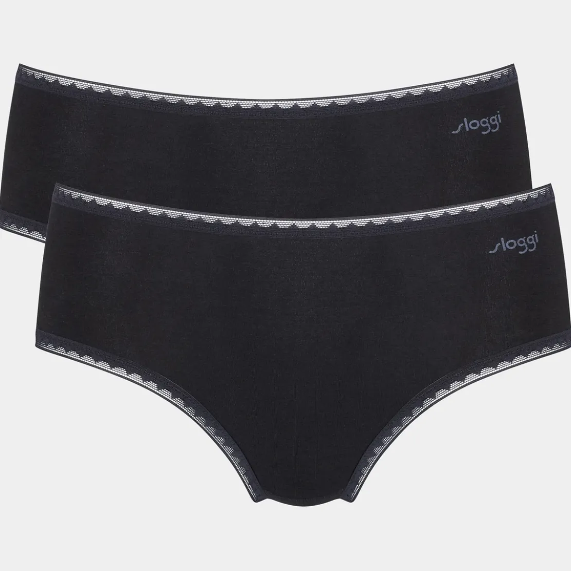 SloggiLot de 2 slips midi Noir sloggi GO Midi C2P BLACK en coton- GO