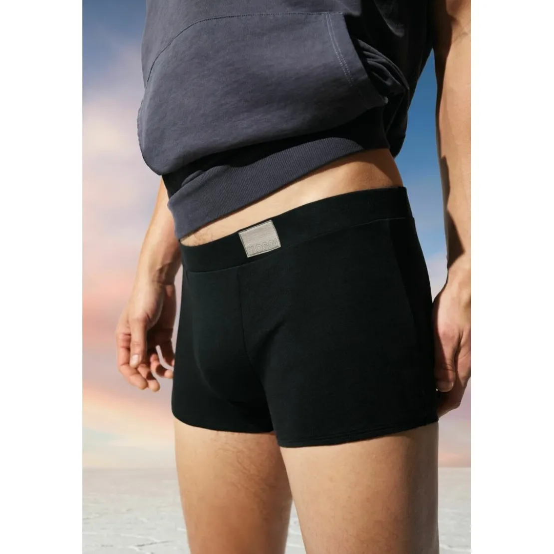 Sloggi MenLot de 4 boxer homme noir en coton- GO NATURAL