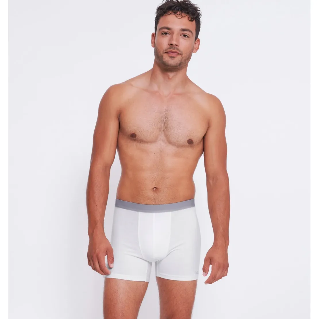 Sloggi MenLot de 2 boxer long homme blanc en coton- GO ABC 2.0