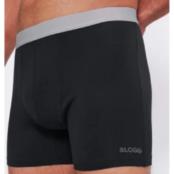 Sloggi MenLot de 2 boxer long homme noir en coton blanc- GO ABC 2.0
