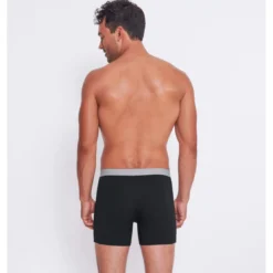 Sloggi MenLot de 2 boxer long homme noir en coton blanc- GO ABC 2.0
