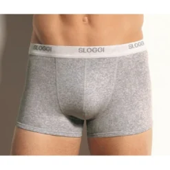 Sloggi MenLot de 3 boxers - Gris en coton- Basic