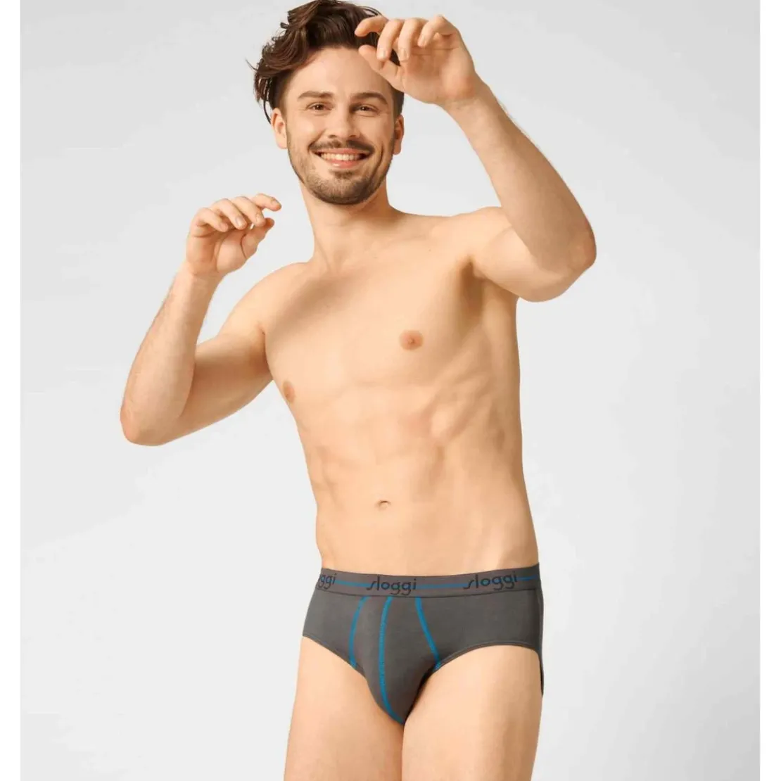 Sloggi MenLot de 2 Slips Homme Gris- SLOGGI MEN START