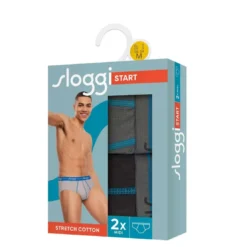 Sloggi MenLot de 2 Slips Homme Gris- SLOGGI MEN START