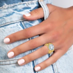 So Charm BijouxBague Femme So Charm - B3334-DORE-BLANC - Bague Femme Dorée