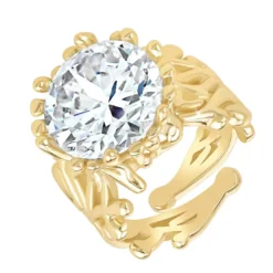 So Charm BijouxBague Femme So Charm - B3333-DORE-BLANC - Bague Femme Dorée