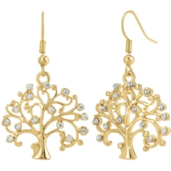 So Charm BijouxBoucles d'oreilles arbre de vie par So Charm® ornée de cristaux Swarovski® BS2037-DORE-BO