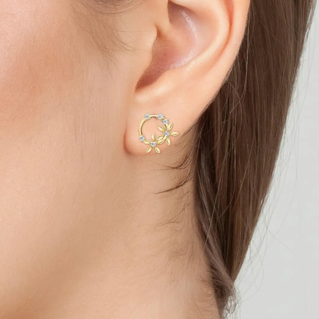 So Charm BijouxBoucles d'oreilles fleurs par So Charm® ornée de cristaux Swarovski® BS2296-DORE