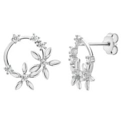 So Charm BijouxBoucles d'oreilles fleurs par So Charm® ornée de cristaux Swarovski® BS2296-ARGENT