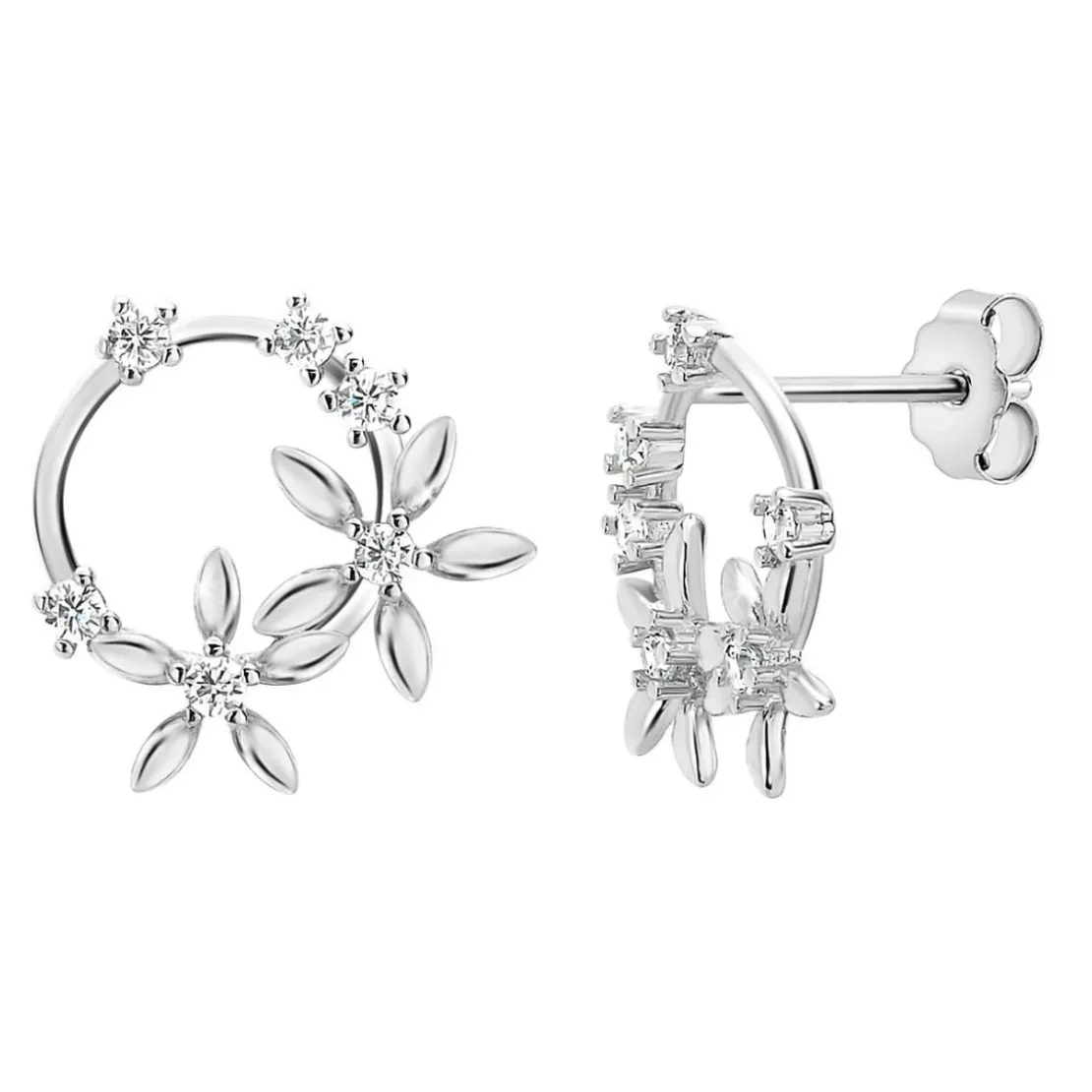 So Charm BijouxBoucles d'oreilles fleurs par So Charm® ornée de cristaux Swarovski® BS2296-ARGENT