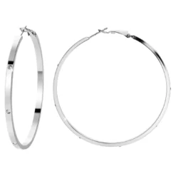 So Charm BijouxBoucles d'oreilles créoles par So Charm® ornée de cristaux Swarovski® BS1740-ARGENT