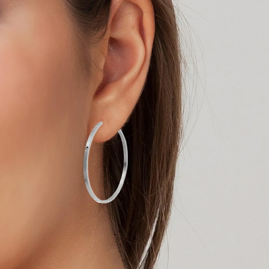 So Charm BijouxBoucles d'oreilles créoles par So Charm® ornée de cristaux Swarovski® BS1740-ARGENT